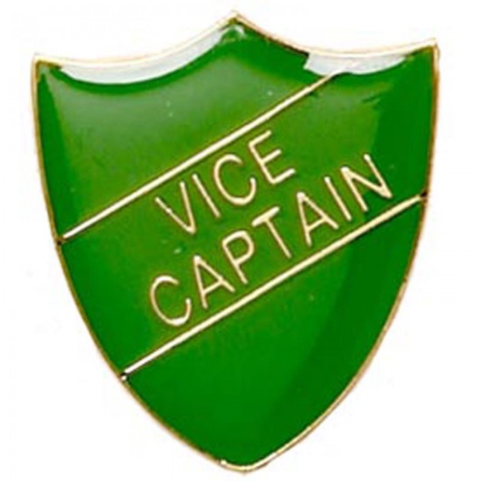 VICE CAPTAIN SHIELD BADGE - 4 COLOURS - 22MM X 25MM